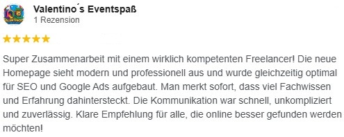 Google Bewertung – Valentinos Eventspass
