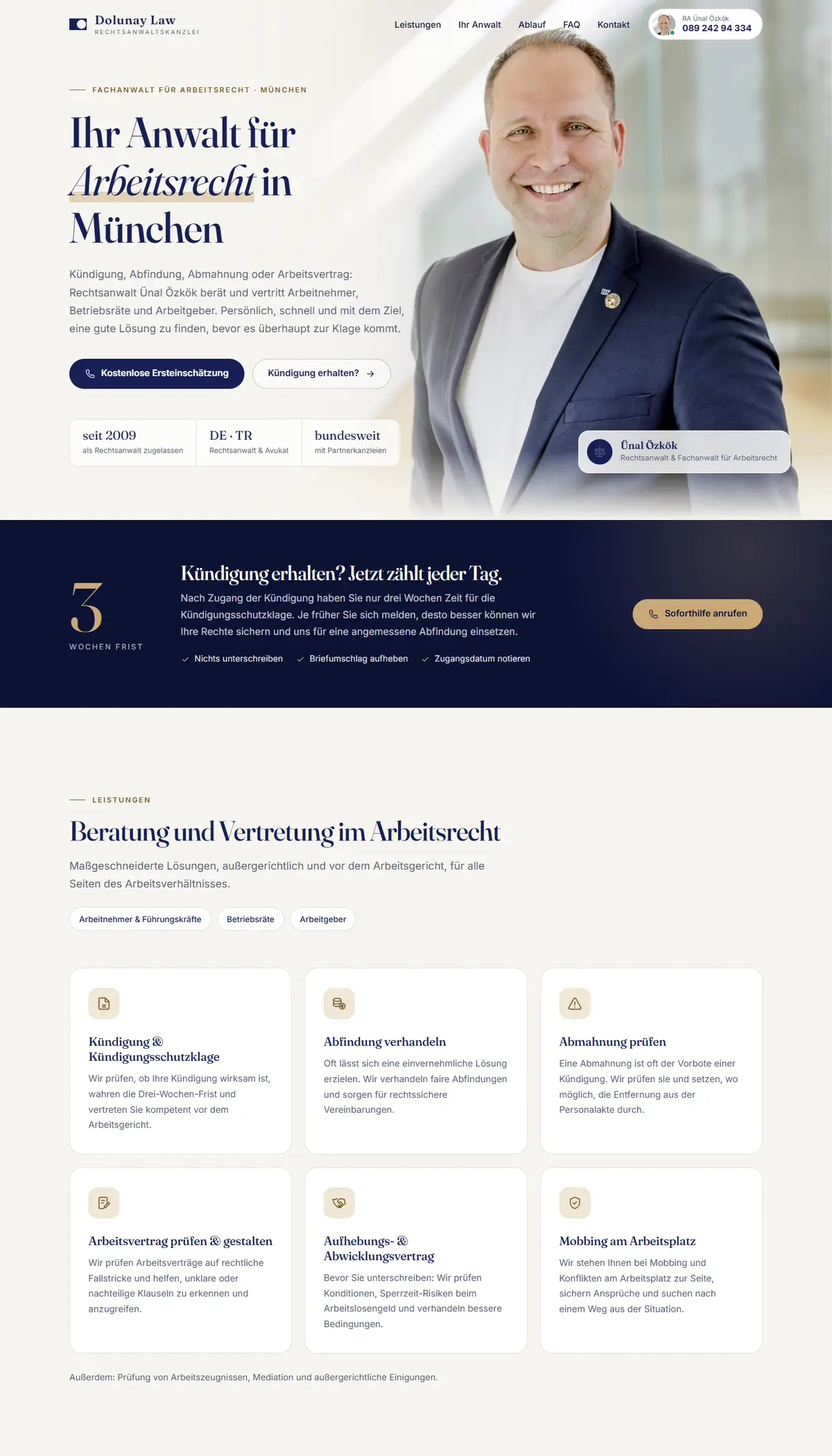 Layout-Beispiel Desktop: Rechtsanwaltskanzlei
