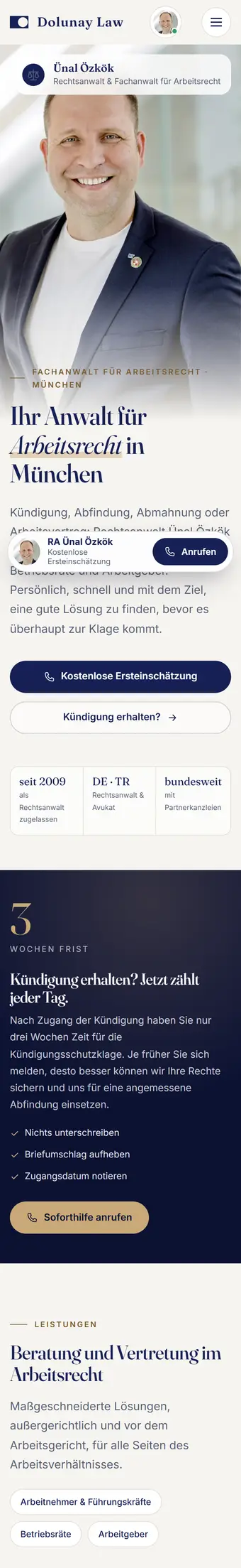 Layout-Beispiel Handy: Rechtsanwaltskanzlei