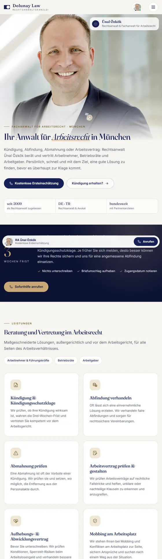 Layout-Beispiel Tablet: Rechtsanwaltskanzlei